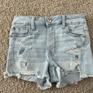 American Eagle distressed shorts, size 2, light blue